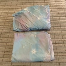 Justice Girls Unicorn Rainbows Bed Sheet Set Full Size Fitted Sheet Flat Sheet