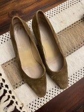 Vintage Gucci Leather Suede Block Heel Shoes 39