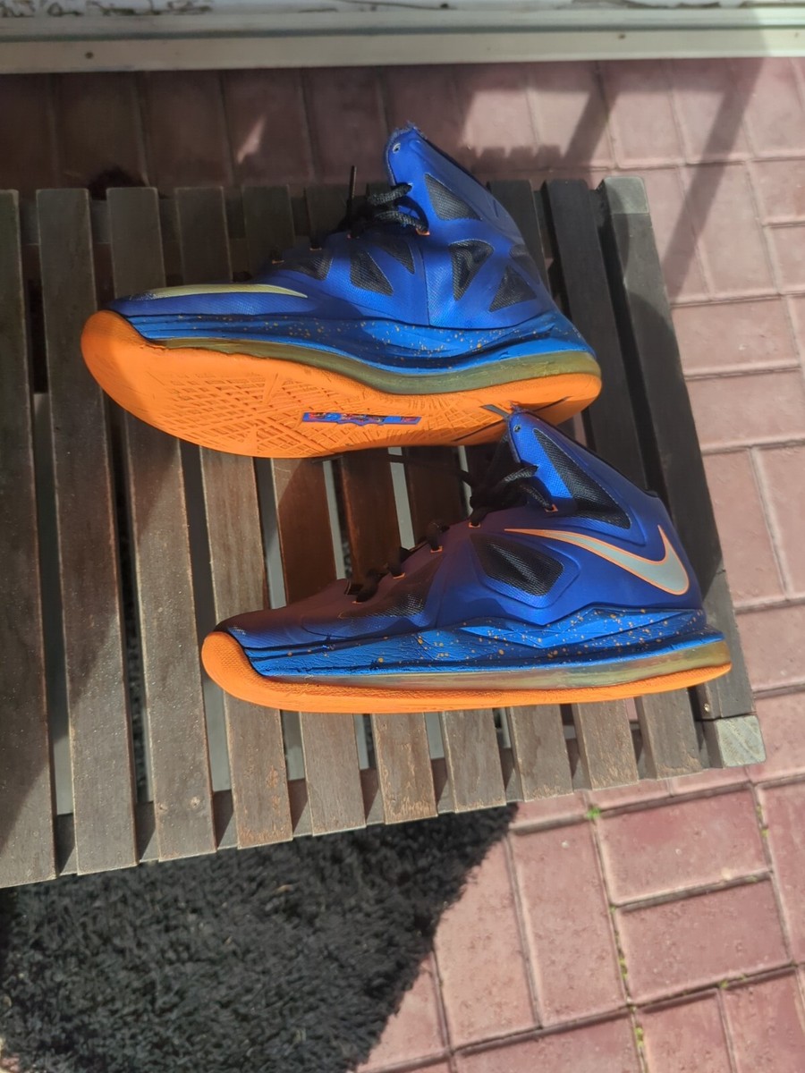NIKE LEBRON X 'SUPERHERO' Sneakers 543564-401 Blue Orange