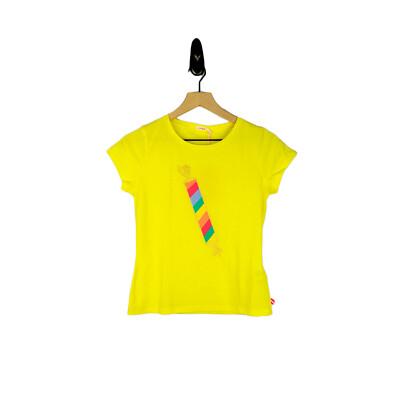 Billieblush Girls' Printed Short Sleeve Top w/ Tags, Yellow, Size: 12