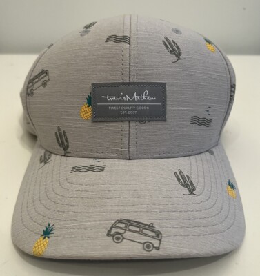 Travis Mathew Mens Snapback Hat Grey Tropical Pineapple Cactus