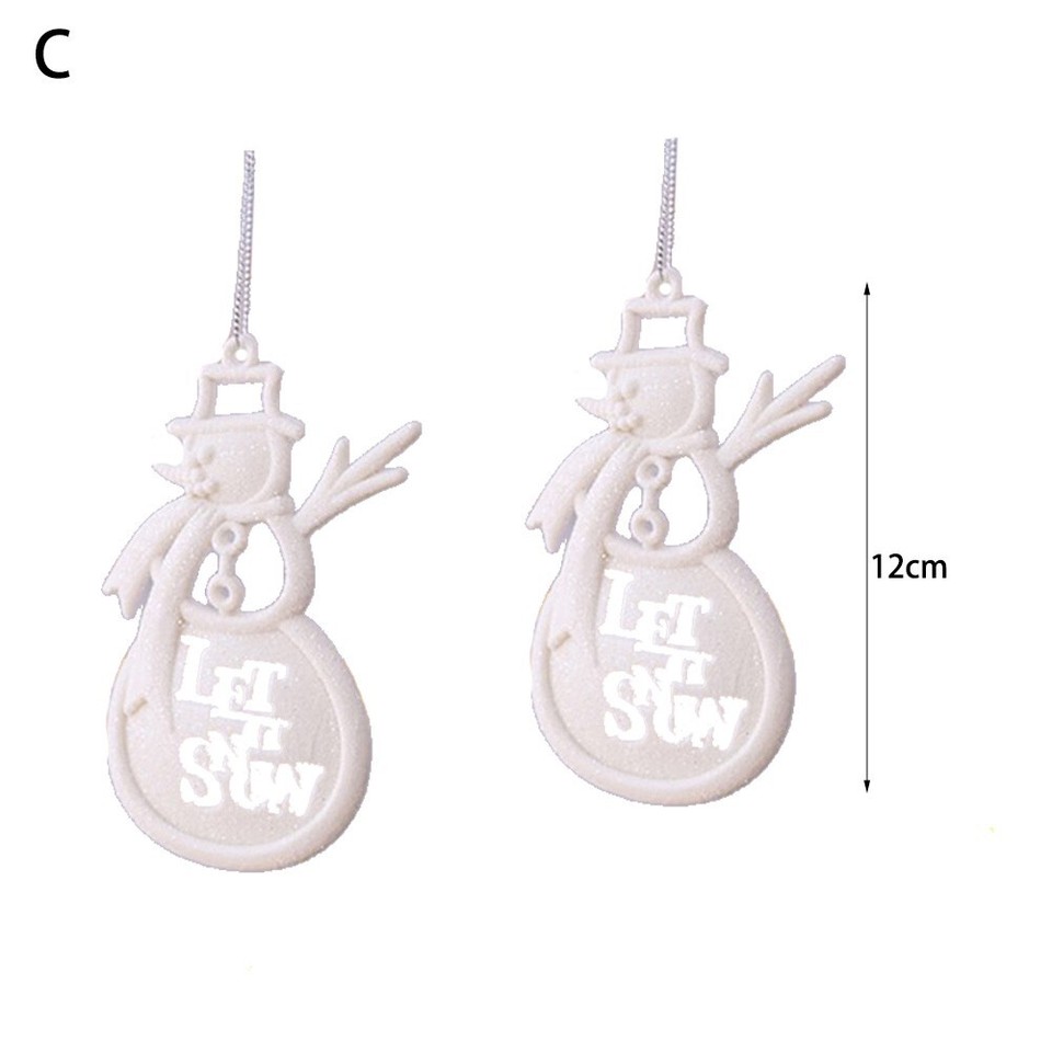 Elegant White Snowman Flower Garland Hanging Ornaments for Christmas