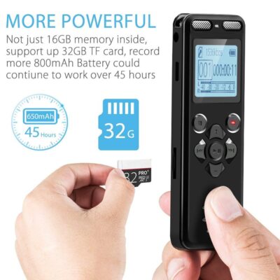 Yeargor 32GB Voice Recorder Professional LCD Dictation Digital Voice Recorder