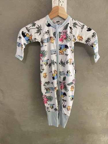 Bonds X Bluey Zip Wondersuit Beach White Sz 0000 Bnwt Free Post (k45
