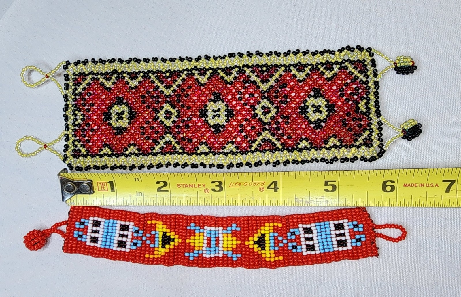 (2) Handmade Beaded Bracelets featuring designs - image 3