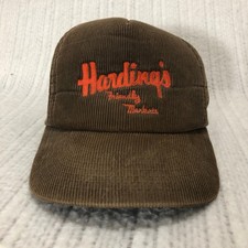 Vintage Hardings Friendly Markets Corduroy Hat Brown Sportcap Strapback Cap