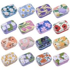 , 5 Pack Mini Flower Tin Trinket Small Jewelry Storage Decorative Boxes Metal...