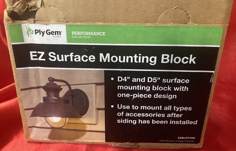 10 EZ Vinyl mounting block  6-3/4x6-3/4 EZBLK040H A7 Wicker