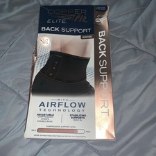 Copper Fit Elite Air Back Support Brace Adjustable Straps  Airflow One Size
