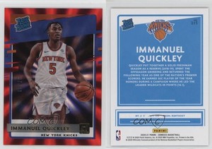 2020 Panini Donruss Rated Rookies Red Laser /99 Immanuel Quickley #213 Rookie RC