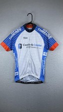 Hyperthreads Castle & Cooke maglia ciclismo uomo blu grande full zip bici shirt