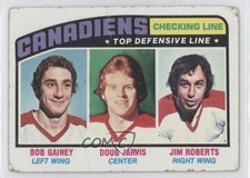 1976-77 Topps Bob Gainey Doug Jarvis Jim Roberts Jimmy Roberts #217 HOF 1s7