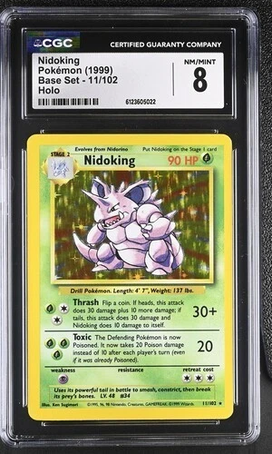 1999 Base Set - Unlimited - English Nidoking Rare Holo 11/102