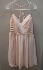 David's Bridal Chiffon Dress With Pleated Bodice And Strappy Back SoE 4 Petal