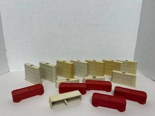Vintage Marx Fort Apache Building Wall Sections Bases Playset Parts Lot 14pc