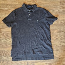 Polo Ralph Lauren Mens Polo Shirt Small Gray Classic Fit Cotton Golf Logo Preppy