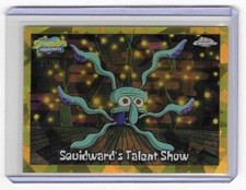 2025 Topps Chrome SpongeBob Sapphire Squidward's Talent Show Gold #/50