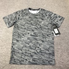 Spyder Rash Guard Shirt Mens Small Gray Camo UPF 30 Swim Quick Dry S923028