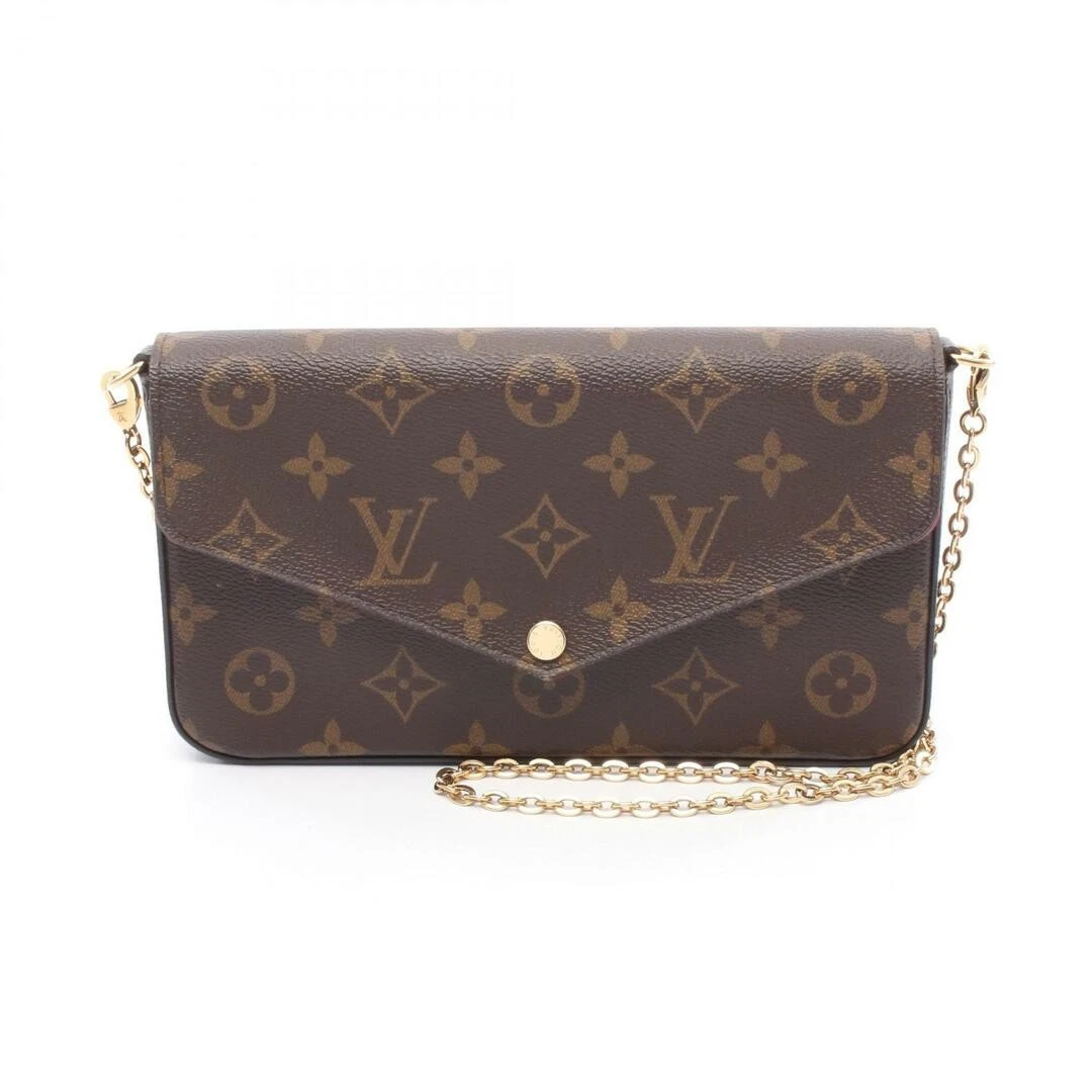 LOUIS VUITTON（LV） Louis Vuitton Pochette Felicy Monogram Borsa a Tracolla Fucsia Rivestita in PVC Tela Le