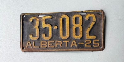Alberta 1925 license plate