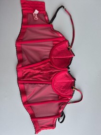 Agent Provocateur Burgundy Red Leopard Print Bustier Corset 75C 34C Lingerie