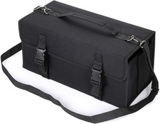 BTSKY New 171 Slots Marker Case Lipstick Organizer-Canvas Markers Black