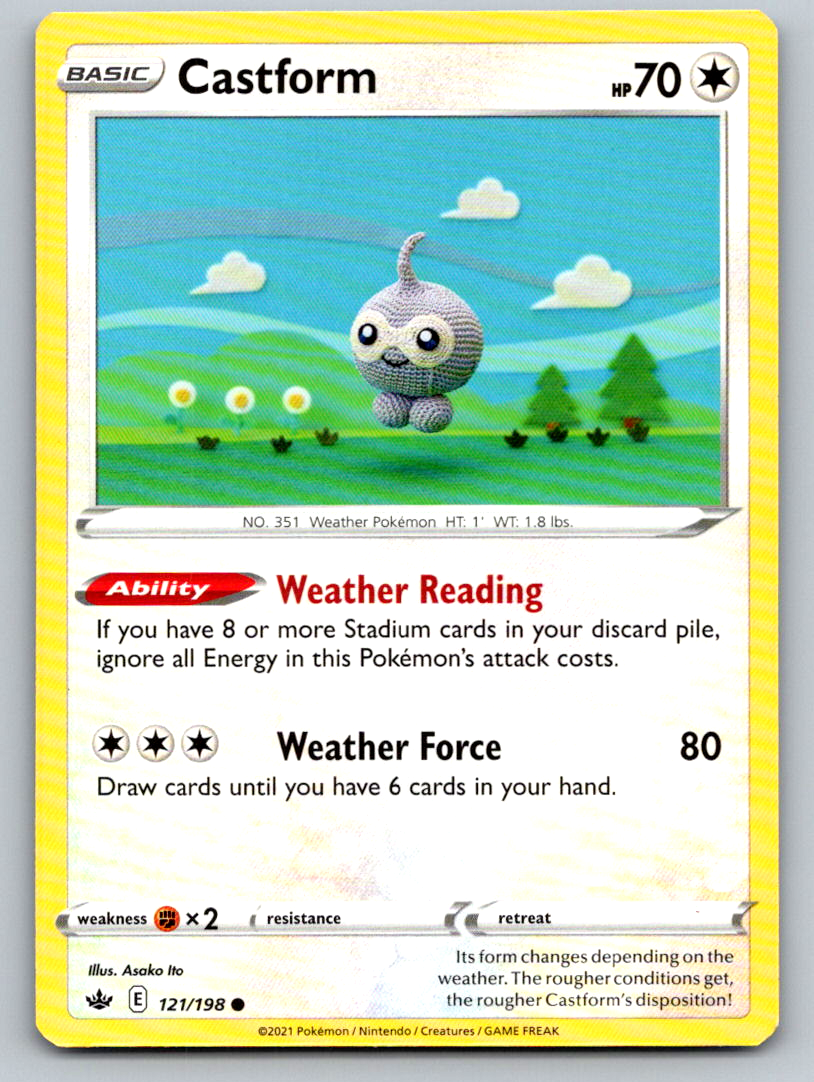Castform 121/198 Common SWSH06: Chilling Reign Pokemon Near Mint