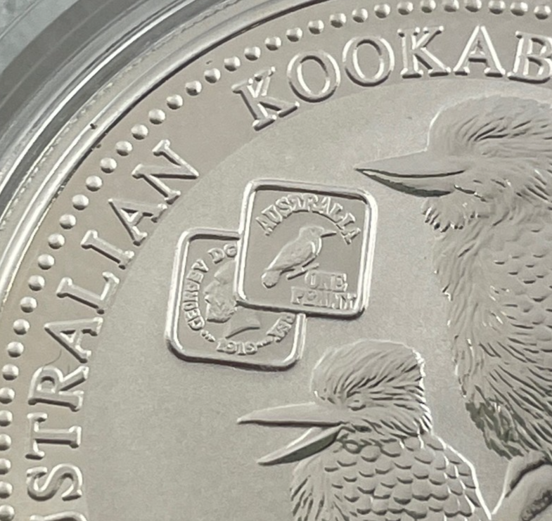 1999 Australian Kookaburra Square Penny 1919 Privy Mark 1oz 99.9