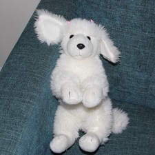 Animal Alley White Soft Puppy Dog 12 inch Stuffed Animal Plush Pink Bows