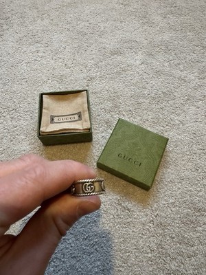 Gucci Marmont Ring dickes Band Größe 17 echt Stirling Silber