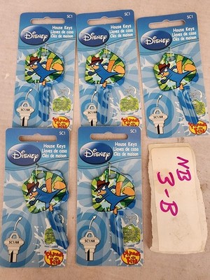 Lot of 5- Disney Phineas and Ferb Agent P Perry Platypus House Key Blank SC1/68