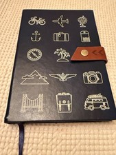Blue Embossed Leather bound Travel Journal