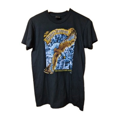 Harley Davidson 3D Emblem Eagle Soars Alone T-Shirt schwarz 1989 Einzelnaht M