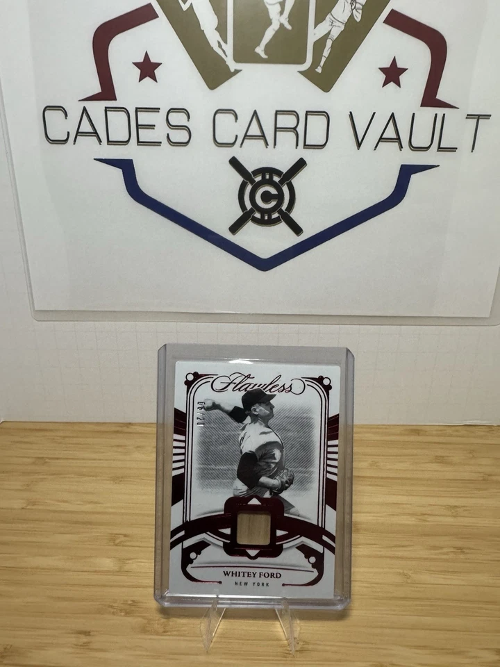 Panini Flawless Whitey Ford 2022 reliquia de murciélago usada en juegos rubí/20 Yankees leyenda de la corte Foto 4 de 4