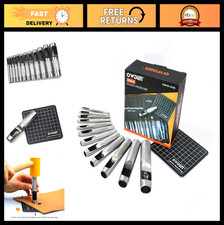 12-Piece Leather Hole Punch Set with Cutting Mat - Hollow Round Punch Tools fo