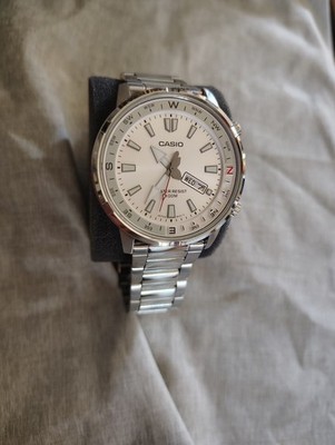 Casio MTD130D-7A Men's Pilot Aviator Style MTD-130D Silver Dial Steel Watch