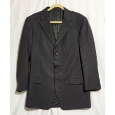 Z ZEGNA Charcoal Pinstripe Wool 3 Button Blazer Coat 54L EU 44L US Excellent Con