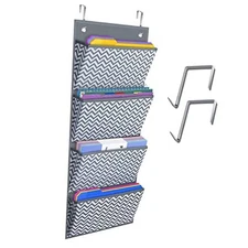 Hanging Wall File Organizer Wall Mount File 4 Pocket - 1 Pack(Wave Pattern)