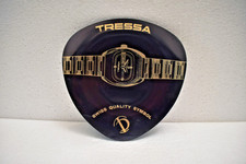 Tressa Swiss Uhr Anzeige Aluminium Theke Display Coaster Schwarz 1960 Original