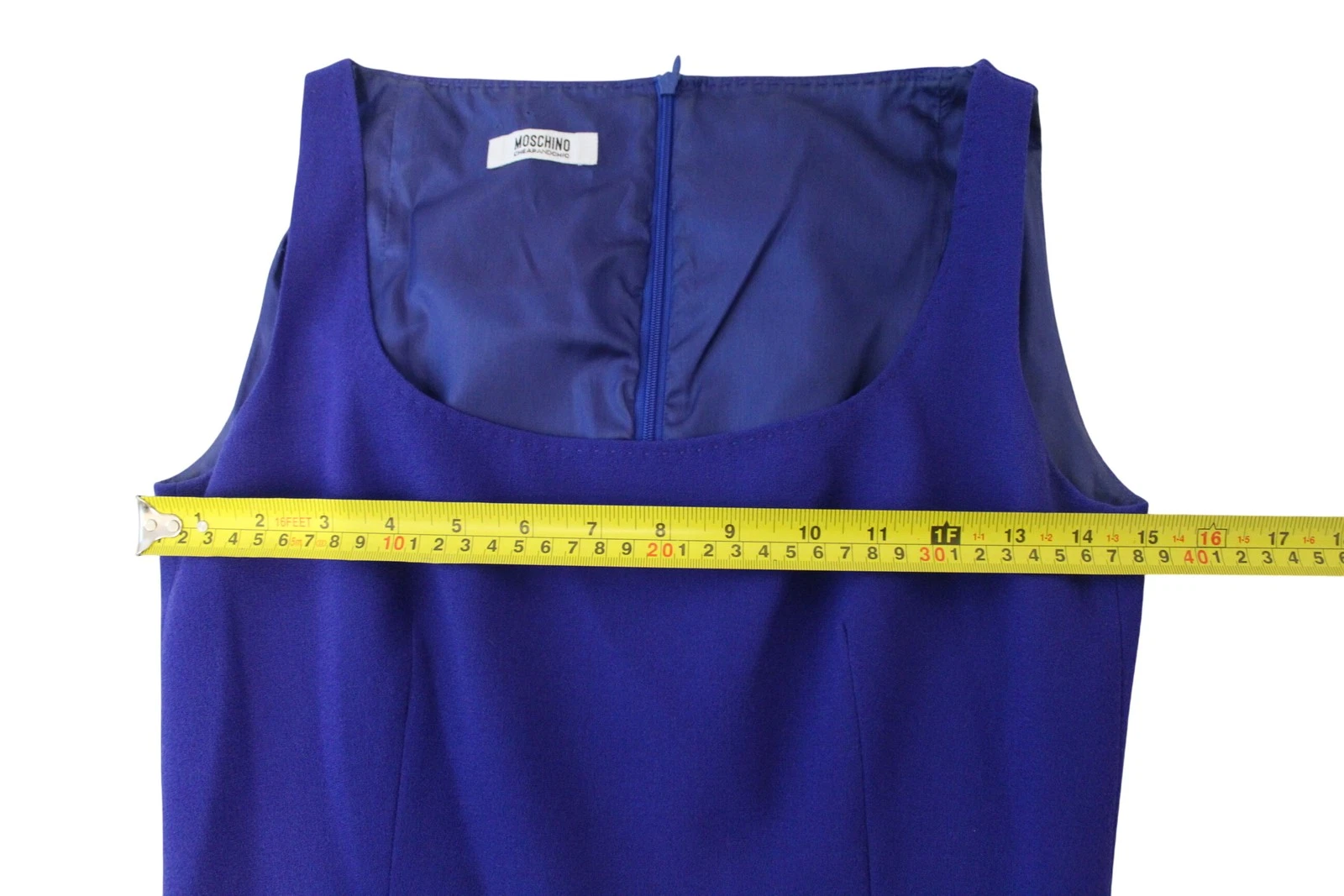 Abito Moschino blu senza maniche taglia 8