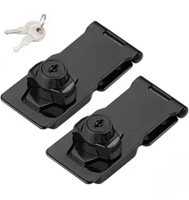 2 Packs Keyed Hasp Locks Twist Knob Keyed Locking Hasp for Small Doors, Cabinets