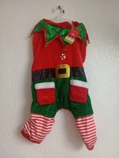 Dog Christmas Costume Helping Elf Size L Back Length Up To 18 In.