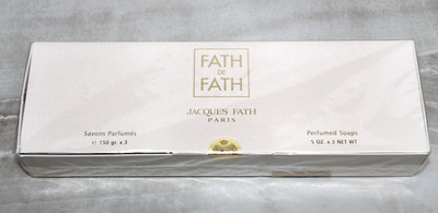 Fath De Fath Jacques Fath Paris Perfumed Soaps 5.0 oz x 3 / 150 gr x 3 - Sealed