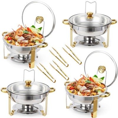Rundes Chafing Dish Speisenwärmer Buffet Bankett Catering Warmhaltebehälter DE