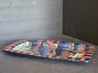 Halibut Cove Alaska Pottery Platter by JK Carrol 1997, hand painted Fish Platter — photo 1