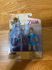 Jakks Pacific Legend of Zelda Link w/ Master Sword & Hylian Shield  4" Figure D3