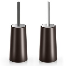 Toilet Brush and Holder, 2 Pack Toilet Brush with 304 Stainless Steel Long Ha...