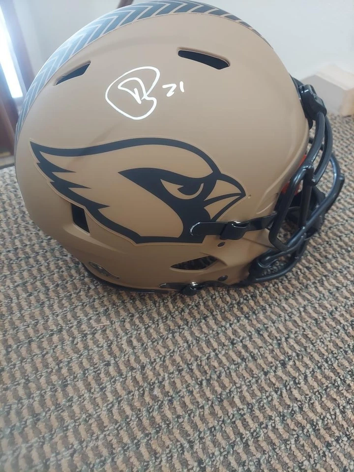 Casco Patrick Peterson Salute to Service auténtico autografiado Foto 2 de 4