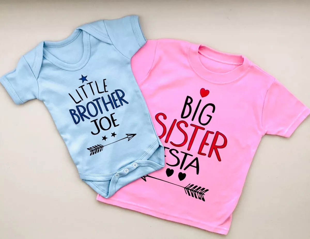 ROPA DE BEBÉ PERSONALIZADA PEQUEÑA/HERMANO PEQUEÑO HERMANA MAYOR/HERMANO | eBay