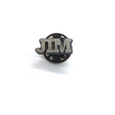 Vintage Jim Name Lapel Pin Brooch Silver Tone Personalized